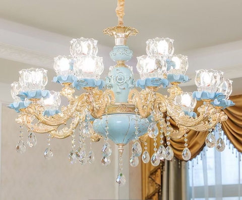 Đèn chùm led trang trí phòng khách cao cấp GV15