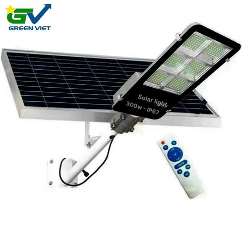 Đèn đường năng lượng mặt trời 300w - Đèn bàn chải vỏ nhôm cao cấp
