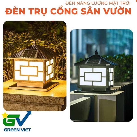 Đèn Trụ Năng lượng Có Đèn Điện TL06 - Trụ Trang Trí Sân Vườn, Hàng Rào KT250