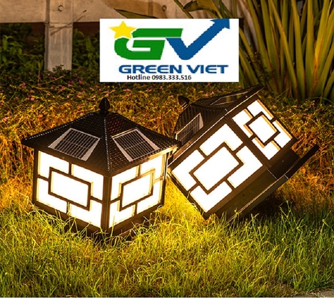 Đèn trụ năng lượng mặt trời trang trí thắp sáng hàng rào LT07 (KT30x30cm)