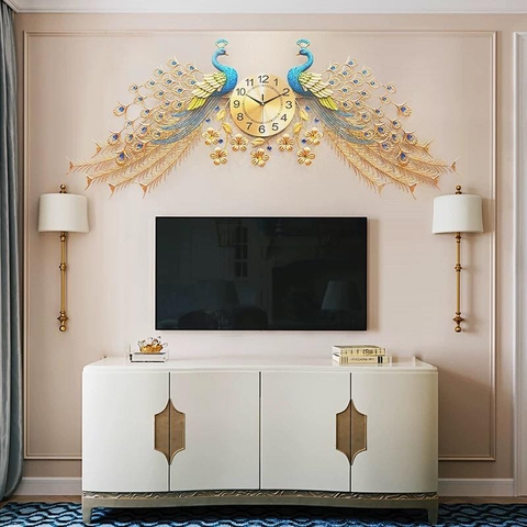 Đồng hồ trang trí decor công Đôi phòng khách ZK100
