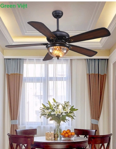 Quạt Trần Đèn Phòng Khách QTDK158 Phong Cách Tân Cổ Điển
