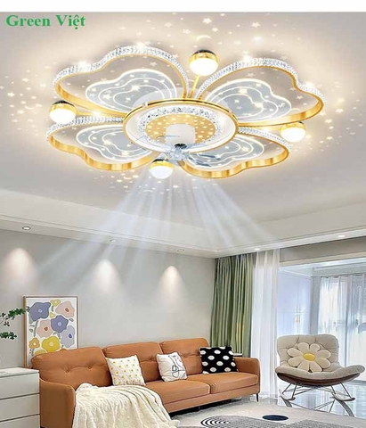 Quạt trần đèn trang trí QTDO03 hình trái tim