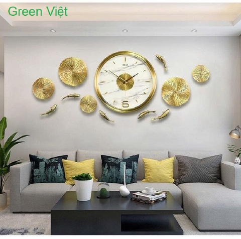 Đồng Hồ Trang Trí Nghệ Thuật BU0018 - Cá Chép Vượt Vũ Môn