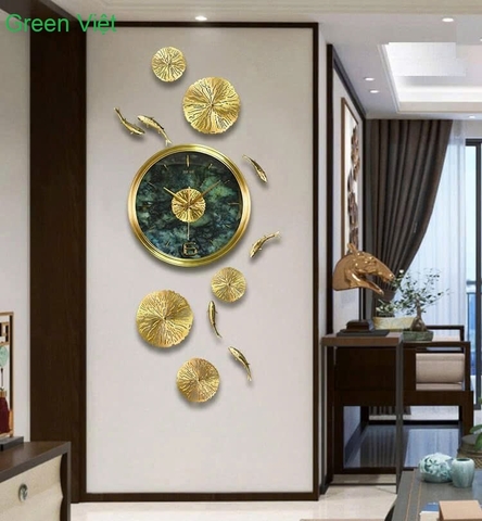 Đồng hồ treo tường phòng khách BU0018A đồng – Vượt Vũ Môn