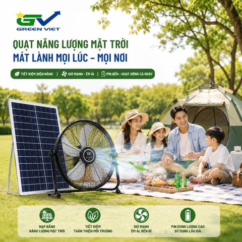 Quạt Sàn Năng Lượng Mặt Trời QSNL09 Có Khiển