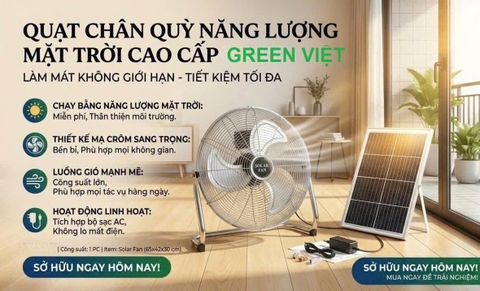Quạt Bàn Năng Lượng Mặt Trời QB06