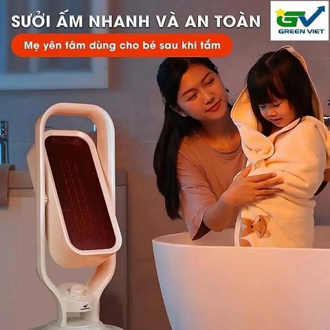 Máy sưởi ấm bằng gốm Ceramic an toàn GH02 hàng chính hãng Green Việt