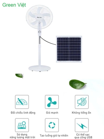 Quạt cây năng lượng mặt trời QTC.09 Tích Điện