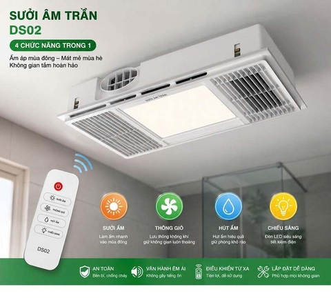 Quạt Hút Sưởi Âm Trần Cao Cấp DS02