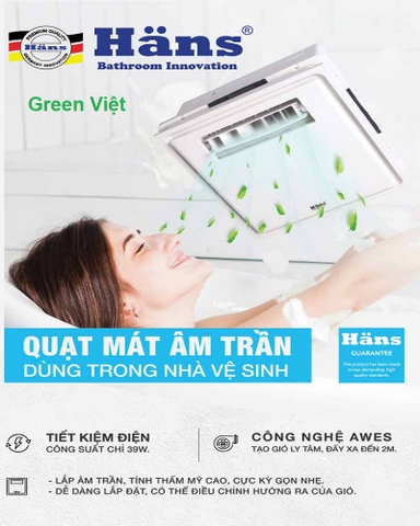 Quạt Thổi Gió Mát H10S Bếp Hoặc Nhà Vệ Sinh