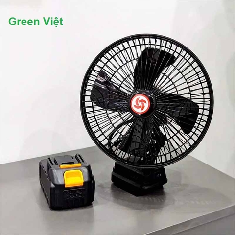 Quạt Tích Điện Dùng Pin Rời 10 Cell 48V Có Xoay Hàng Tốt