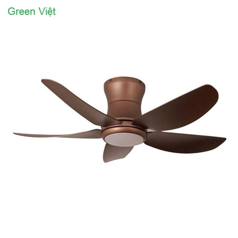 Quạt Trần Đèn 5 Cánh QGV41 Màu Đồng Cát Cho Trần Thấp
