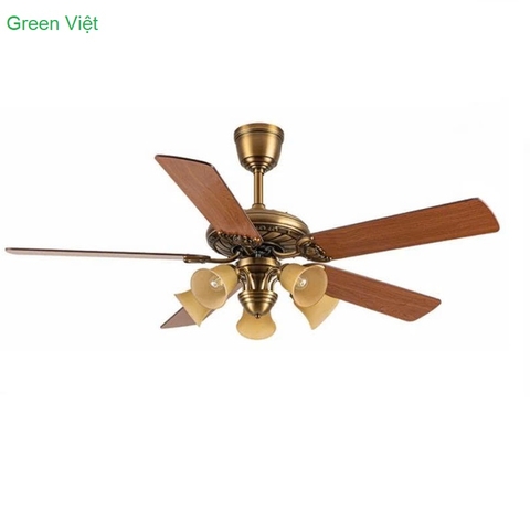 Quạt trần đèn lắp phòng khách QTDG010 Nội Thất Cao Cấp