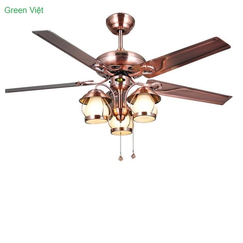 Quạt trần đèn phòng khách QTDG013 Cao Cấp Green Việt