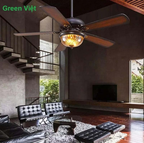 Quạt Trần Đèn Phòng Khách QTDK158 Phong Cách Tân Cổ Điển