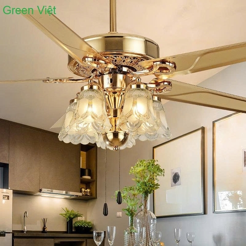 Quạt trần đèn phòng khách QTPK45 Cao Cấp Green Việt