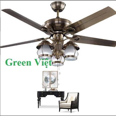 Quạt trần đèn trang trí CD183 Green Việt