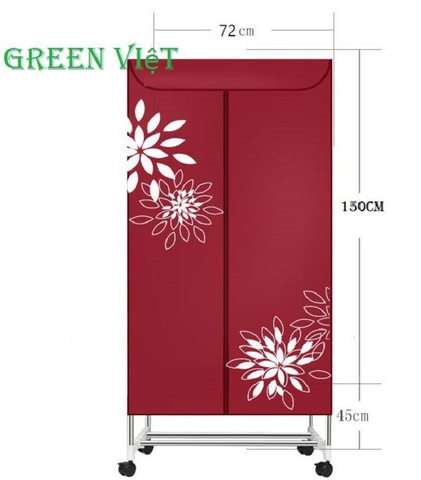TỦ SẤY QUẦN ÁO 2 TẦNG KHUNG INOX CÓ ĐIỀU KHIỂN CÓ TIA UV