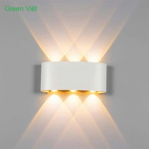 Đèn gắn tường trang trí 6 tia vỏ trắng DGT-03