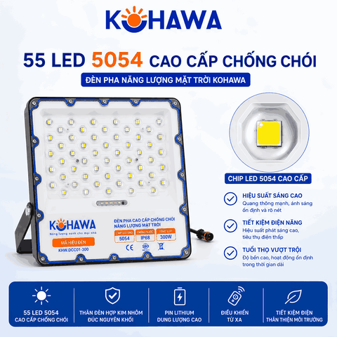 ĐÈN PHA CHỐNG CHÓI CAO CẤP NĂNG LƯỢNG MẶT TRỜI KOHAWA 300W