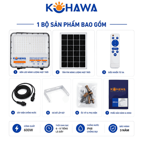 ĐÈN PHA CHỐNG CHÓI CAO CẤP NĂNG LƯỢNG MẶT TRỜI KOHAWA 1000W