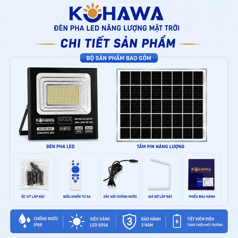 ĐÈN PHA LED CAO CẤP NĂNG LƯỢNG MẶT TRỜI KOHAWA 300W