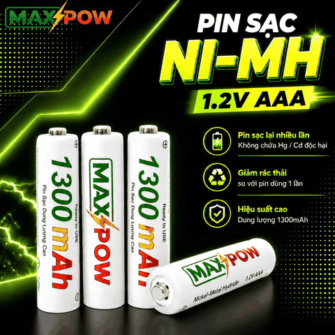 Bộ 4 Pin sạc 1300mAh (AAA)
