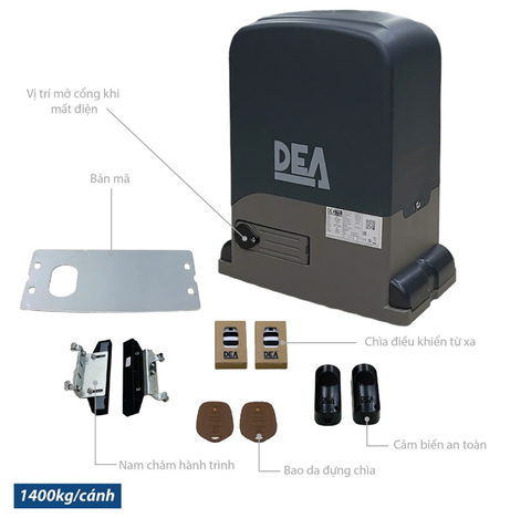 Motor cổng lùa Dea Rev24 230V 1400kg