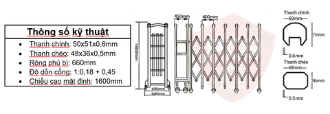 Cổng xếp inox P006