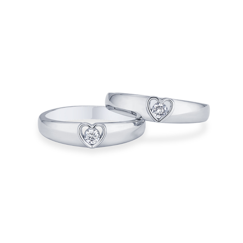 Nhẫn cưới vàng trắng 18k Beloved