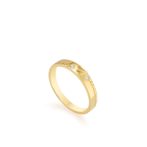 Nhẫn cưới vàng 18k đính kim cương tự nhiên
