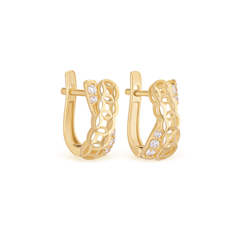 Bông tai vàng 18K đính đá Sapphire