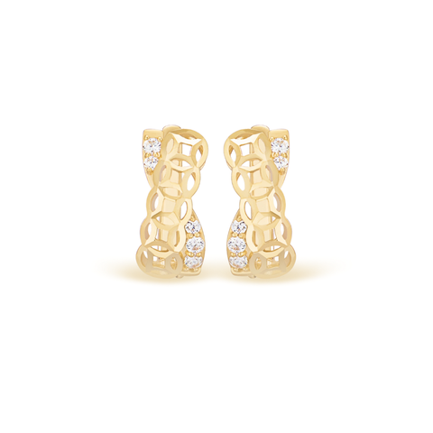 Bông tai vàng 18K đính đá Sapphire