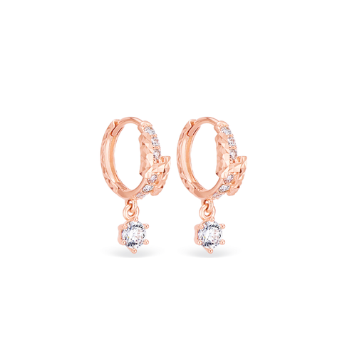 Bông tai vàng hồng 18K đính đá Ruby