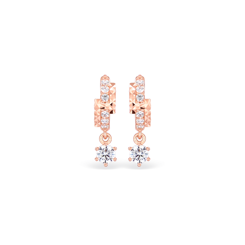 Bông tai vàng hồng 18K đính đá Ruby
