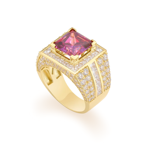 Nhẫn nam đá màu Swarovski Vàng 18K