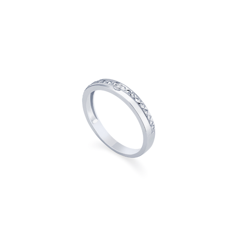 Nhẫn cưới vàng trắng 18k hiện đại