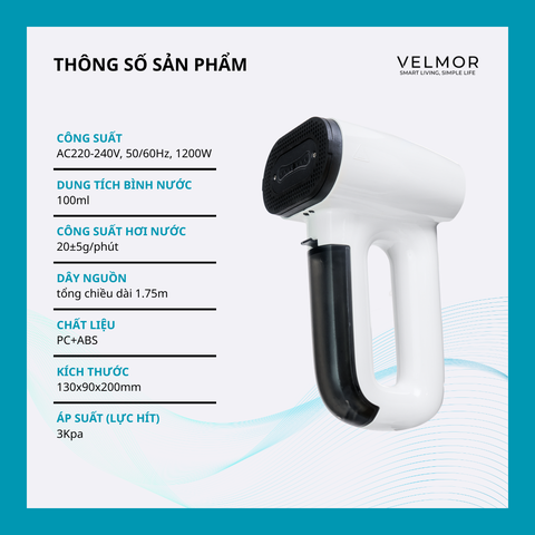 Bàn là hơi nước hít giữ vải Velmor MY-168