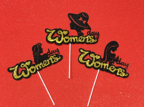 SET THẺ CHỮ WOMEN'SDAY ĐEN