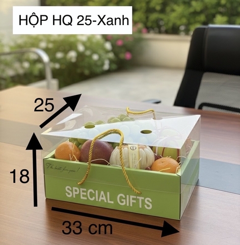 Hộp Hoa Quả Xanh Size 33x25x18cm