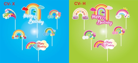 SET CẮM GIẤY CẦU VỒNG XANH, HỒNG