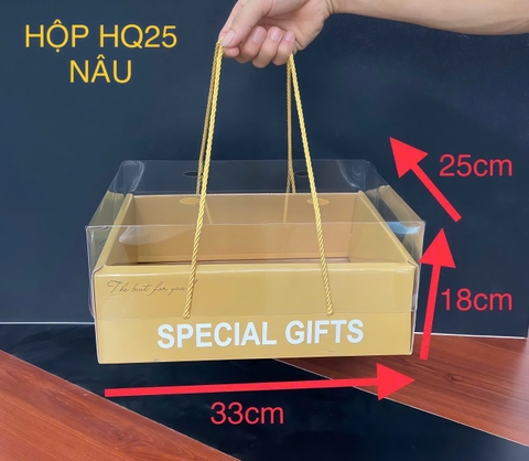 Hộp Hoa Quả Nâu Size 33x25x18cm
