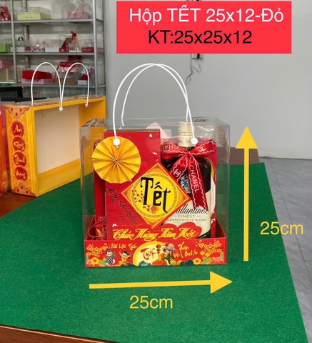 Hộp Tết Đỏ Size 25x12cm