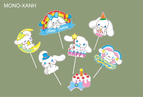 SET CẮM GIẤY THỎ MONO XANH