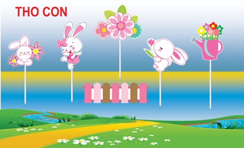 SET CẮM GIẤY THỎ CON