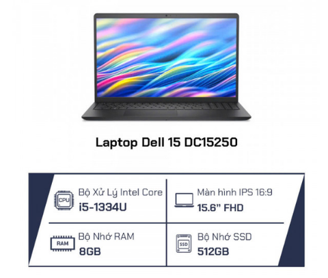 Laptop Dell 15 DC15250 (i5-1334U | 8GB | 512GB | 15.6 inch FHD+ 120Hz | Win11 | Đen | NKHB) Full VAT