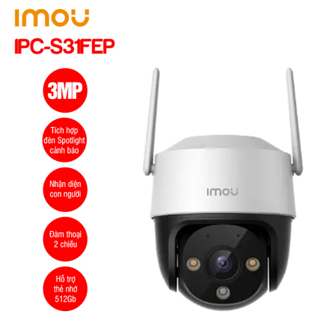 Camera IP Wifi 3MP IMOU IPC-S31FEP (Cruiser SE+ 3MP, Full Color, có màu đàm thoại xoay 360 độ ngoài trời)