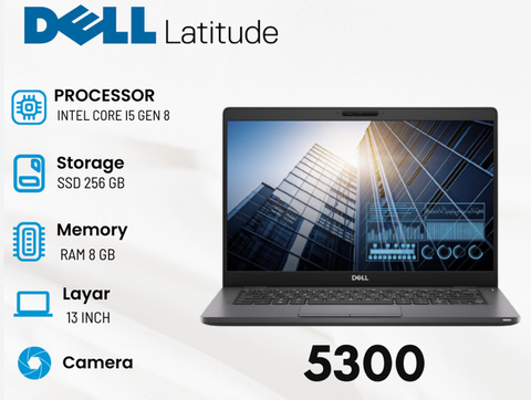 Laptop cũ [90%] Dell Latitude 5300 (2019) (i5-8365U | 8GB| 256GB | 13.3 inch | đen | phín nhật) Tặng túi chuột * BẢO HÀNH 03 THÁNG *