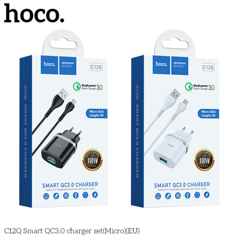 Bộ sạc nhanh Hoco C12Q Micro Smart hỗ trợ QC3.0